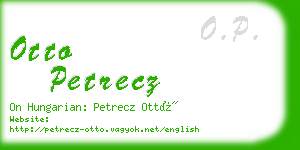 otto petrecz business card
